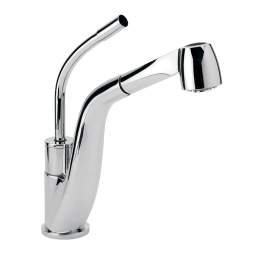 [HEL MO 0010] HELVEX E306 MEZCLADORA MONOMANDO PARA FREGADERO CON MANGUERA RETRAACTIL Y SISTEMA ANTICALCAREO