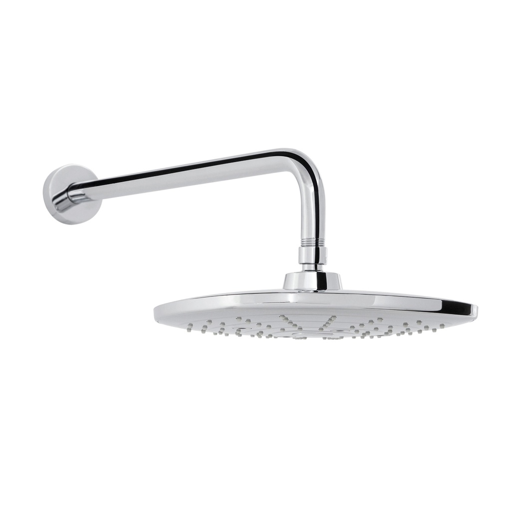 HELVEX H3303 REGADERA CUADRADA 10" 3CH 10L C/BRAZO Y CHAP CROMO