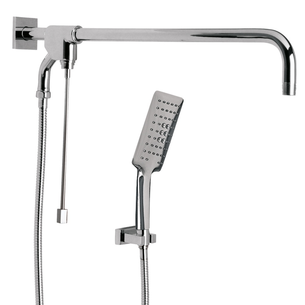 HELVEX RM15 REGADERA MANUAL C/BRAZO LARGO C/DESVIADOR CROMO