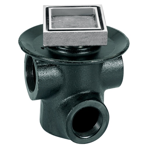 [HEL CO 0023] HELVEX 25CHLI COLADERA PERIMETRAL CUADRADA  CROMO TRES BOCAS