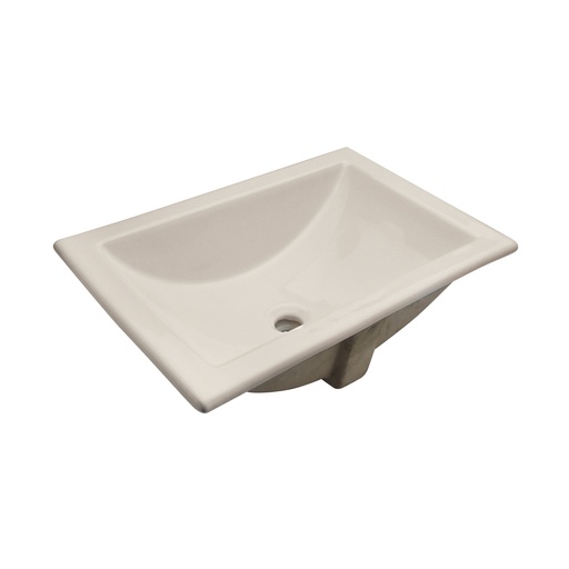 [HEL LV 0013] HELVEX LAVABO MARCUS MARFIL SOBRE CUBIERTA C/REBOSADERO ALTO BRILLO